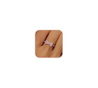 AIBELOPY Dainty Bow Rings for Women 925 Sterling Silver Cubic Zirconia Infinity Knot Ring Promise Rings for Mother Daughter Friendship Ring Back to School Jewelry Birthday, Sterling Silver, No
