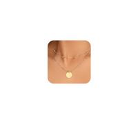 AIBELOPY Layered Necklaces for Women Coin Beads Necklace 18K Gold Plated 925 Sterling Silver Stackable Adjustable Pendant Choker Necklaces Trendy Minimalist, Sterling Silver, No Gemstone