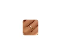 AIBELOPY Small Heart Rings for Women, Engagement Rings for Her, 14K Gold Plated, Sterling Silver, Dainty, Stackable Rings, Thumb Rings, Eternity Ring, Jewellery, Mother's Day, Birthday Gifts, Sterling