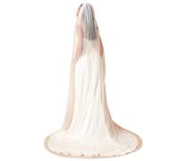 AiberLisha Chapel Length Simple Drop Wedding Bridal Veil with Metal Comb, White, Chapel Length:91inch(230cm)