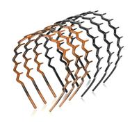 AIBFRID Zig Zag Headbands for Women Men Girls, Plastic Head Bands with Teeth Zigzag Fashion Hair Styling Accessories Wavy Shark Tooth Comb Headband Non Slip Trendy Hair Bands for Women’s Hair, 6 Packs