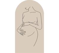 AIBIIN 2.6x6ft Brown Arch Backdrop Cover Pregnant Woman Silhouette Spandex Fitted Arch Covers 2-Sided Round Top Chiara Backdrop Cover for Baby Shower Decor