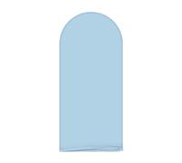 AIBIIN 2.6x6ft Solid Blue Color Arch Shape Backdrop Round Top Backdrop Arch Frame Cover 2-Sided Fit Background Stand for Wedding Ceremony Birthday Party Baby Shower Banquet Decoration