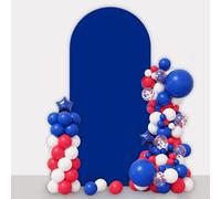 AIBIIN 3.3x7ft Royal Blue Color Arch Shape Backdrop Round Top Backdrop Arch Frame Cover 2-Sided Fit Background Stand for Wedding Ceremony Birthday Party Baby Shower Banquet Decoration