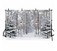 AIBIIN 300x210cm Winter Snowy Forest Photography Background Snowfield Pine Tree Backdrop Christmas Kids Holiday Party Portrait Decoration Banner Studio Prop Supplies