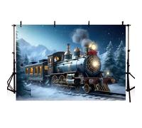 AIBIIN 300x210cm Winter Train Backdrop Christmas Fairy Tale Decoration Photography Background Night Outdoor Kids Portrait Photo Props