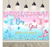 AIBIIN 6x3.6ft Gender Reveal Backdrop Boy or Girl What Will Baby Be Photography Background boy or girl banner Blue Pink Gender Reveal Party Decoration Supplies
