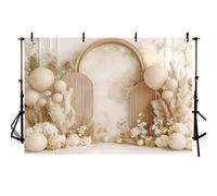 AIBIIN 7x5ft Beige Boho Photograph Backdrop Arched Wall Bohemia Pampas Balloon Background Adult Birthday Wedding Maternity Portrait Decor Backdrop Photo Supplies
