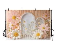 AIBIIN 7x5ft Daisy Photography Background White Pink Flower Arch Wall Backdrop Girl Birthday Cake Smash Portrait Decor Wallpaper Photo Props