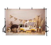 AIBIIN 7x5ft Easter Rabbit Photograph Backdrop Boho Pampas Grass Bunny Egg Car Banner Birthday Party Portrait Decoration Background Cake Smash Photo Studio