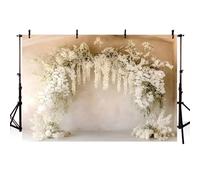 AIBIIN 7x5ft Floral Arch Photography Background Boho Beige Flower Wall Backdrop for Birthday Wedding Portrait Photo Props