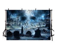 AIBIIN 7x5ft Halloween Photography Background Scary Cemetery Backdrop for Kids Adult Family Party All Saints' Day Banner Decor Photo Props