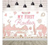 AIBIIN 7x5ft My First Rodeo Birthday Backdrop Western Cowboy and Cowgirl Theme 1st Birthday Party Decorations Newborn Girls First Birthday Party Decor Supplies Banner Photo Booth Studio Props