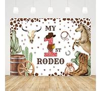 AIBIIN 7x5ft My First Rodeo Birthday Banner Boy Cowboy First Birthday Backdrop My First Rodeo Backdrop Cow Print Party Supplies Banner Baby Shower Decoration Cowboy 1st Birthday Party