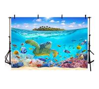 AIBIIN 7x5ft Under The Sea Backdrop Summer Ocean Coral Sky Clouds Seaside Islands Birthday Photography Background Baby Shower Party Decor Portrait Photo Props