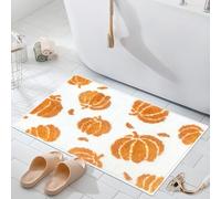 AIBIIN Autumn Bath Mat Yellow Fall Pumpkin Door Mat Indoor Non-Slip Washable Rug Bathroom Mats Extra Soft Microfiber Water Absorbent Rugs for Bathroom Toilet Door Bathtub 40x60cm