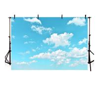 AIBIIN Blue Sky White Cloud Backdrop Natural Scenic World Travel Photograph Background Baby Shower Birthday Party Background Photozone Photo Studio Props 7x5ft