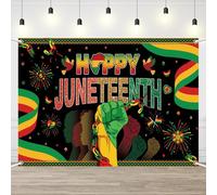 AIBIIN Happy Juneteenth Backdrop African American Independence Day Background Banner Freedom Day Banner for Juneteenth Party Decoration 7x5ft