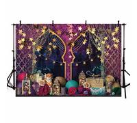 AIBIIN India Arabian Moroccan Nights Photography Backdrop Gold Star Glitter Palace Decor Magic Genie Theme Background Diwali Party Banner Photo Booth Props 7x5ft