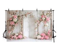 AIBIIN Pink Floral Wall Photography Background Indoor Empty Room Flower Arch backdrop Adult Birthday Maternity Portrait Decor Background Photo Props 7x5ft
