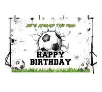 AIBIIN Soccer birthday backdrop Let's Kick Up The Fun Boy Sports Themed Birthday party decoration football Happy Birthday Banner Photo Booth Props 7x5ft