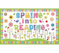 AIBIIN Spring Reading Day Backdrop Read Across America Decorations Banner Spring Into Reading Kids Students Classroom Elementary Library Decorations Banner Photo Studio Props 70.8 x 43.3 inch