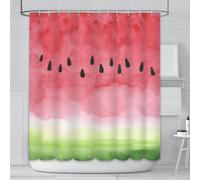 AIBIIN Watermelon Shower Curtain Sweet Summer Fruit Watercolor Tie Dye Bath Curtain Home Decorative Durable Waterproof Polyester Material with 12 Hooks 180x180cm