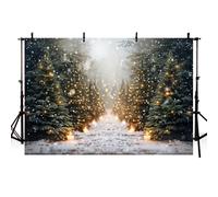 AIBIIN Winter Christmas Tree Photograph Background Snowflake Snow Scene Sparkle Shining Backdrops Xmas Birthday Baby Shower Portrait Party Banner Photo Props 8x6ft