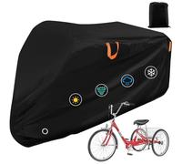 AIBILEY Adult Tricycle Cover Outdoor Storage Waterproof ,Heavy Duty Anti-UV 420D Tearproof Bike Covers Fit for Electric Trike,3 Wheels Bicycle,All Weather Use,Windproof Buckle,Lock Hole