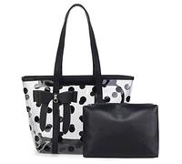 AIBILIEI Women's Clear Tote Bags Multi-Use Shoulder bag Handbag Beach bag Shopping Bag work bag(black2)