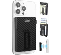 Aibirui Magsafe Wallet for Men,Magnetic Pop Up Wallets for Men on iPhone 16/15/14/13/12 Series,Magsafe Wallet with Money Clip,Card Holder,Holds 8 Cards and Bills,Aluminum & Microfiber Leather