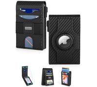 Aibirui Slim Minimalist Wallet for Men: Magsafe Wallet with 5-6 Card Capacity with Money Clip Carbon Fiber Front Pocket Magnetic Pop Up Card Case with Phone Stand for iPhone 16/15/14/13 Series