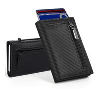 Aibirui Ultra Slim Wallet for Men, Leather & Aluminum Triple Pop Up Design with RFID Protection - Minimalist Men's Wallet, black, Casual