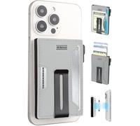 Aibirui Wallet for men,Magsafe Wallet with Money Clip,Ridge Wallets for Men | Magnetic wallet for iPhone 17/16/15/14/13/12 Series,Card Holder,Holds 8 Cards & Bills, Aluminum & Microfiber Leather,Grey