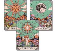 AIBOERL 3 Pack Tarot Diamond Art Kits for Adults,Tarot 5D Full Diamond Round Diamond Painting Kits for Beginners,Stars Sun Moon Theme DIY Full Drill with Diamond Gem Art, Home Wall Decor 12x16Inch