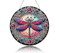 AIBOERL Dragonfly Diamond Art Kits for Adults, Special Shaped Diamond Painting DIY Acrylic Diamond Painting Kits Window Pendants Home Garden Wall, 5D Gem Art Ornament Kit Double Sided (7.8x7.8 inch)