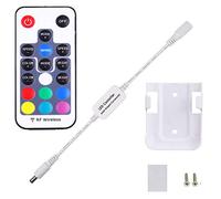 AIBOO Mini Remote Controller for RGB Color LED Strip Lights, RF Dimmer for 12V DC LED Ribbon, Wireless Remote Control for Dimmable 3528 5050 Under Cabinet Puck Lights