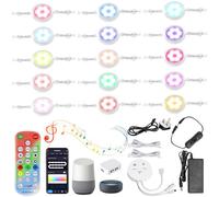 AIBOO RGB Under Cabinet Kitchen Lights 15 Pack,Works with Amazon Alexa and Google Home and Remote&APP,Color Changing Under Cupboard Kitchen Lights,Music Sync Multicolor Under Cabinet Lighting Wired