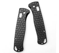 Aibote 1 Pair Aluminium Alloy Handle Scales Replacement Grips Designed for Benchmade Bugout 535 DIY Tool Handles Patch (Black)