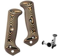Aibote 1 Pair G10 Handle Scales Glass Fiber Handles Patch DIY Tool Replacement Grips Fit for Ka-Bar Becker BK2 Companion BK9 with 3 Sets of Screws (Black Orange)