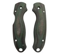 Aibote 1 Pair Micarta Handle Scales Replacement Grips DIY Tool Handles Patch Fit for Spyderco para Military 3 C223 (Black Green)