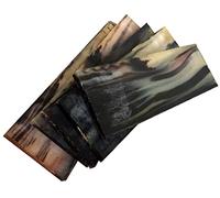 Aibote 1 Pair Natural Colorful Sheep Horns Knife Handles Material Slabs Scales Handle Parts Grips Knives Custom DIY Tool for Knife Making Blank Blades(Each is Unique) (170X56X6mm)