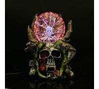 Aibote Magic Skull Head Glass Lightning Plasma Ball Touch Sensitive Night Light Lamp Novelty Toy for Parties,Decorations,Kids,Bedroom,Home,and Gifts