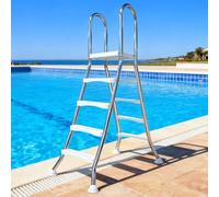 AIBOTY 52" Deluxe Pool Ladder,Outdoor Above Ground Swimming Pool Ladder Max Load Capacity 550 Lb,4 Steps Double-Sided Anti Slip Pools Step Ladder, 304 Stainless Steel Pool Stairs,135cm