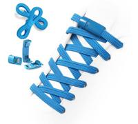 Aiboxin Elastic No Tie Shoelaces for Sneakers - Tieless Stretch Shoe Laces with Lock, Easy On & Off for Kids, Adults, C-light Blue, 47in