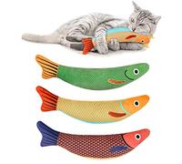 Aibuddy Catnip Toy, 3PCS Cat Chew Toys, Bite Resistant Catnip Toys with Bell Inside, Plush Cartoon Kitten Teething Interactive Toy