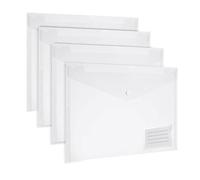 AIBULO 10-Pack A4 Clear Plastic Document Wallets - Snap Button Transparent Folders for School, Office & Home - Waterproof File Holders for Papers, Bills, Notes, Certificates & Receipts