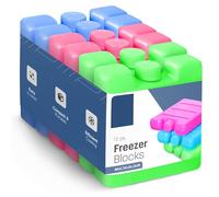 AIBULO 12 Pack Ice Packs for Cool Box - 8cm Freezer Blocks - Long-Lasting Ice Blocks for Cooler Bags, Lunch Boxes, Picnic Bags & Camping - Compact, Leak-Proof & Quick Freeze Design