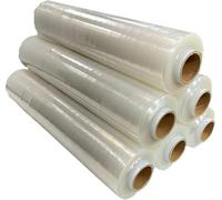 AIBULO 12 x Pallet Wrap 750gm - Stretch Shrink Wrap Rolls for Packaging, Moving, Parcel Wrapping, Box Securing, Pallet Film for Storage, Shipping, Transit & Bundling Tasks (400mm)