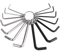 AIBULO 14-Piece Allen Key Set - Metric & Imperial Hex Key Set (1.5mm-6mm, 1/16"-7/32") - Compact Hand Tool Kit with Keyring Holder - Ideal Alan Keys Set for DIY, Bikes, Furniture & Machinery